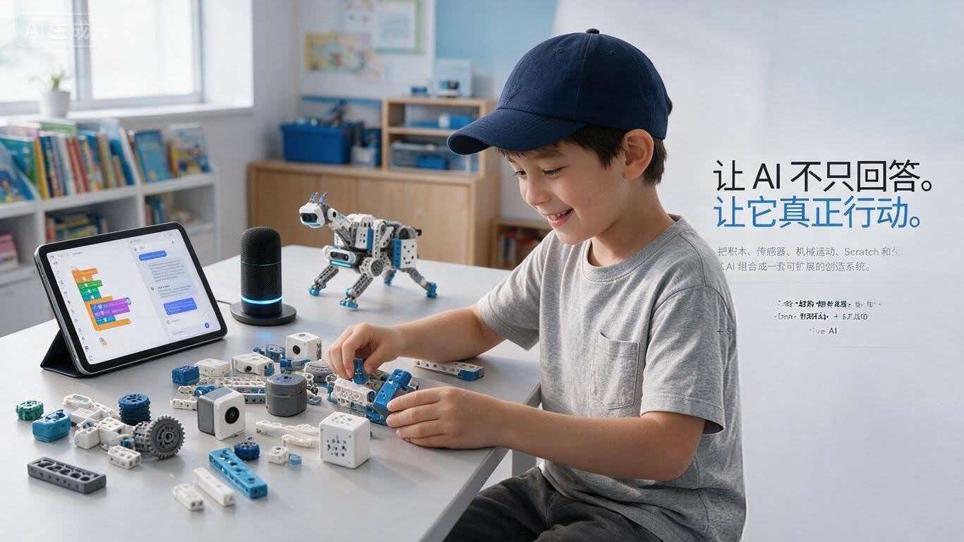 孩子使用 AI WonderKit 搭建可行动的 AI 作品