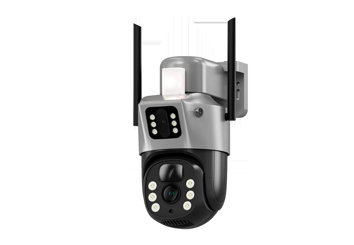 white 4G solar security camera