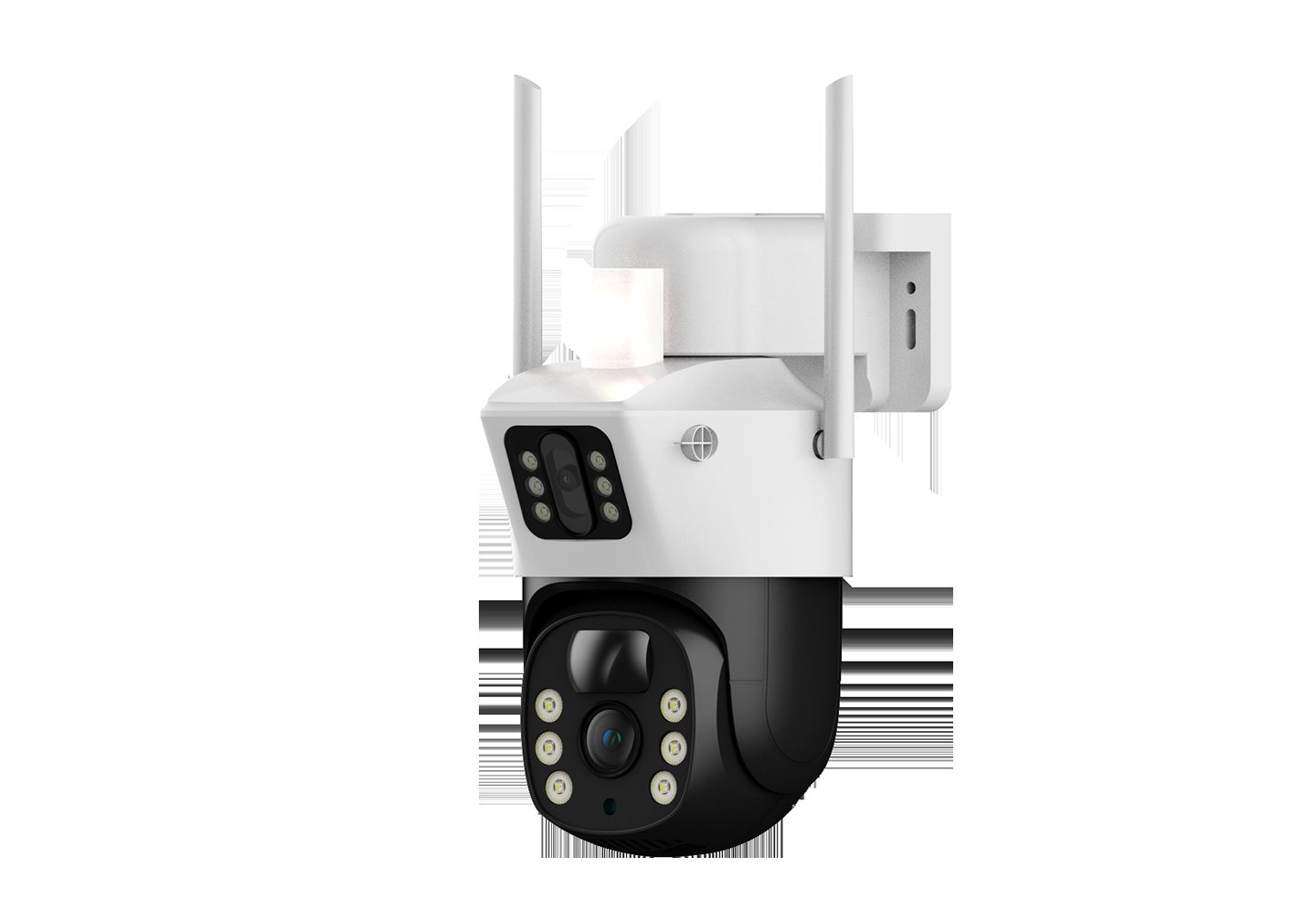 dual-lens solar camera front view