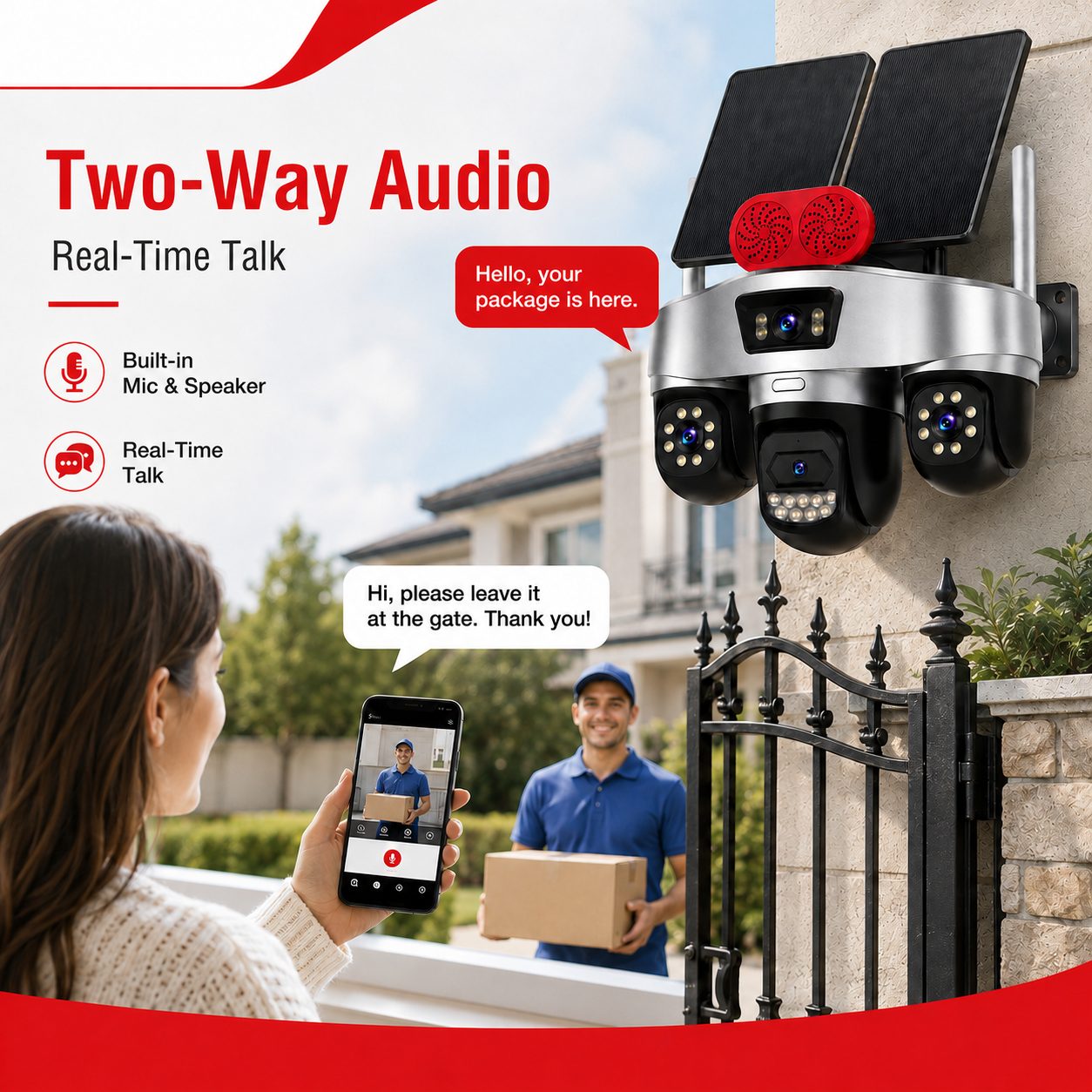 4G solar camera two-way audio