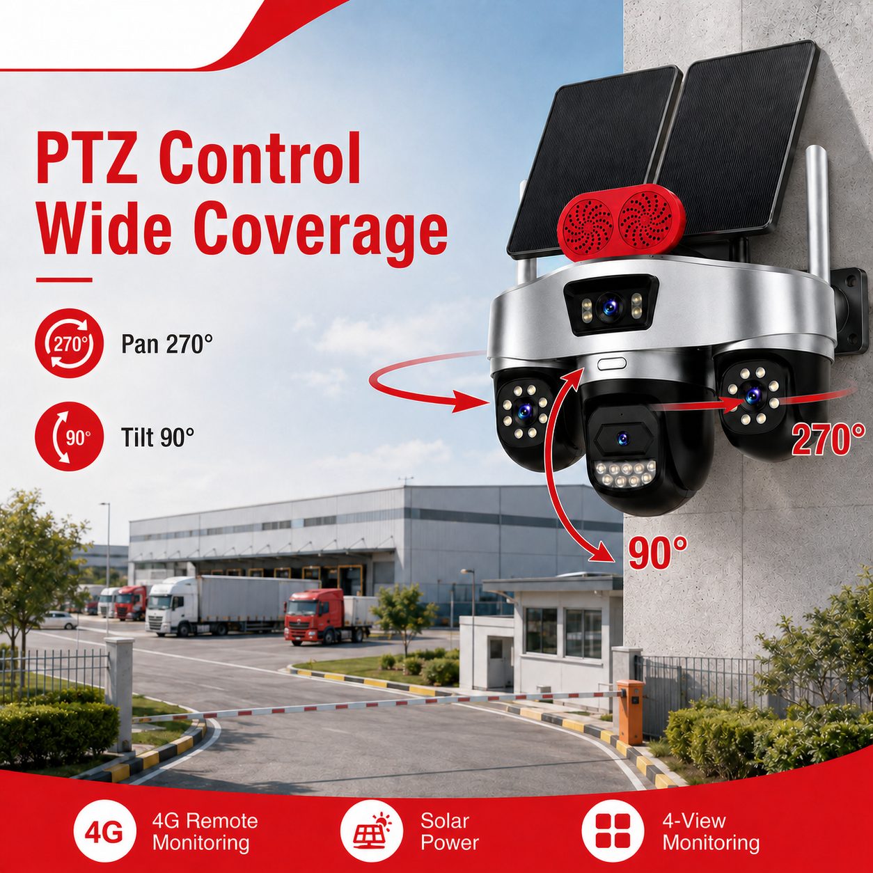 four-lens PTZ wide-coverage camera
